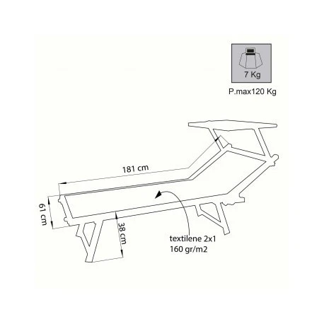 Lettino Prendisole Con Tettuccio Cosma Bari Bianco - immagine 3