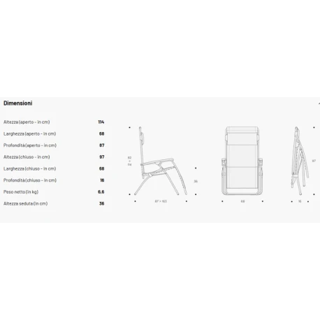 Poltrona Reclinabile LaFuma R Clip Ocean - immagine 3